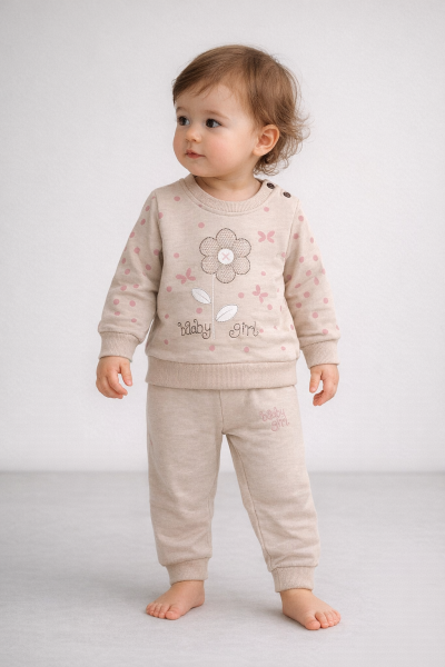 Costum DECO 9/24 luni cu imprimeu de margarete A29