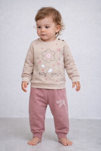 Costum DECO 9/24 luni cu imprimeu de margarete A29