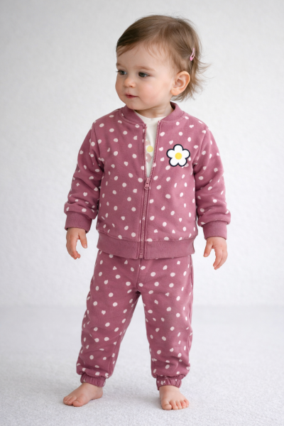 SET 3 PIESE MY BELLA CU IMPRIMEU FLORAL 6-18 LUNI A33