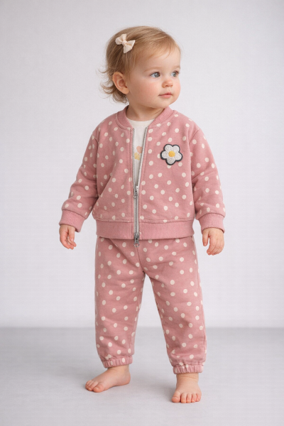 SET 3 PIESE MY BELLA CU IMPRIMEU FLORAL 6-18 LUNI A33