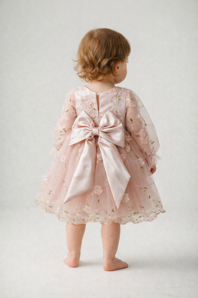 ROCHIE CU DETALII CU TRANDAFIRE PENTRU BEBE 1-5 ANI A75