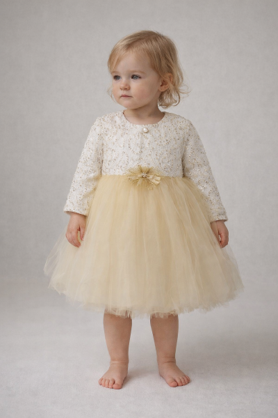 ROCHIE BOLERO CU PAIETE AURII BULŞEN 9/18 LUNI A39