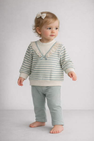 SET DE 2 PIESE BYMURAT 9/24 LUNI, CU DULCE ÎN V ȘI DETALII DIN DANTELĂ A32