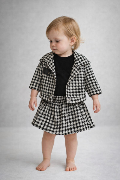 Set fustă CANINI 18-24-36 luni, 3 piese A45