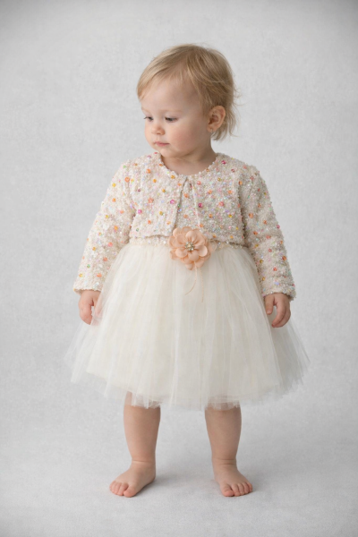 ROCHIE BOLERO CU PAIETE CU FLORI COLORATE, BULŞEN 9/18 LUNI A44