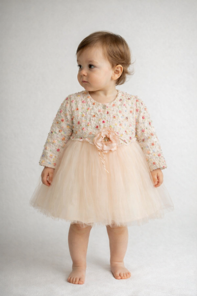 ROCHIE BOLERO CU PAIETE CU FLORI COLORATE, BULŞEN 9/18 LUNI A44