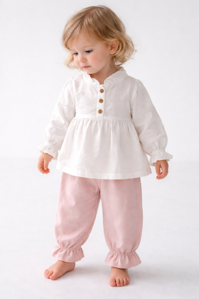 Costum de muselină brodat DECO 9/24 luni A30