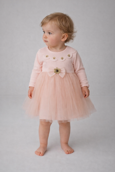 Rochie MiniCix cu guler cu margarete pentru copii 9/24 de luni A26