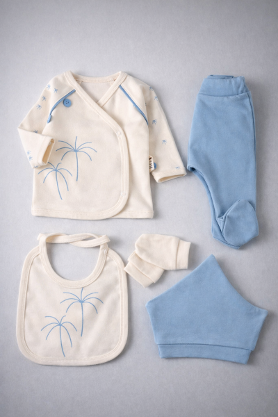 SET SERDE BABY NOU-NĂSCUT CU IMPRIMEU DE PALMIER 0-3 LUNI A25