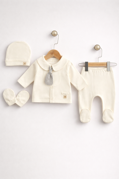 SET NOU-NĂSCUT MINICAYZEN 0/3 LUNI BĂRBAȚI CU 5 PIESE ȘI LEGĂTURĂ A36