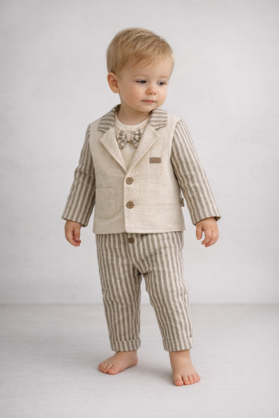 Set 3 piese Minicayzen cu dungi, 6-18 luni A54