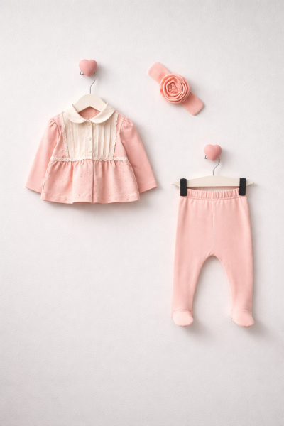 SET DE 3 PIESE BABY AURA 0-3 LUNI A34