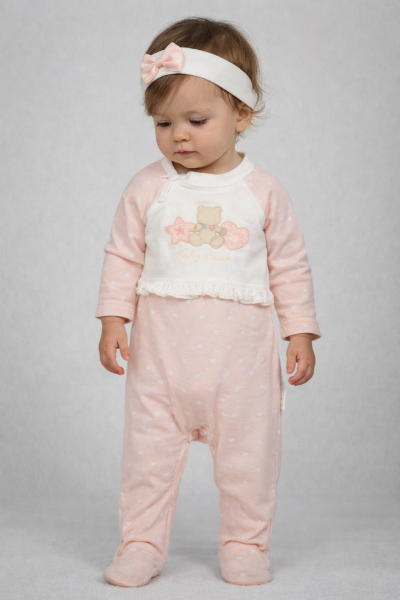 SALOPĂ BRODATĂ ANNORA 3/9 LUNI CU STELE ȘI URSULETUL A19