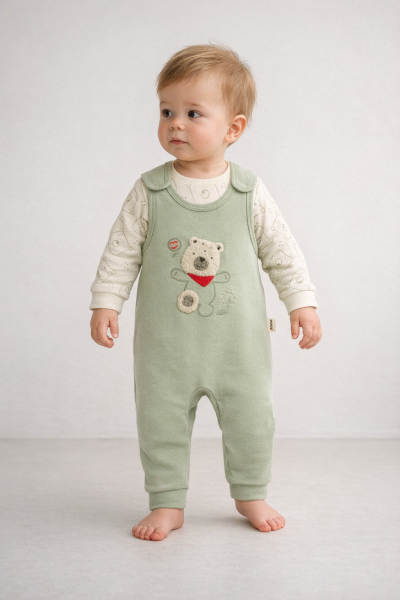 BABYCAN Salopetă 6–12 luni cu imprimeu ursuleț A25