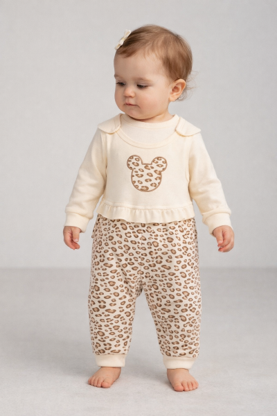 BABYCAN Salopetă 6–12 luni cu imprimeu leopard A25