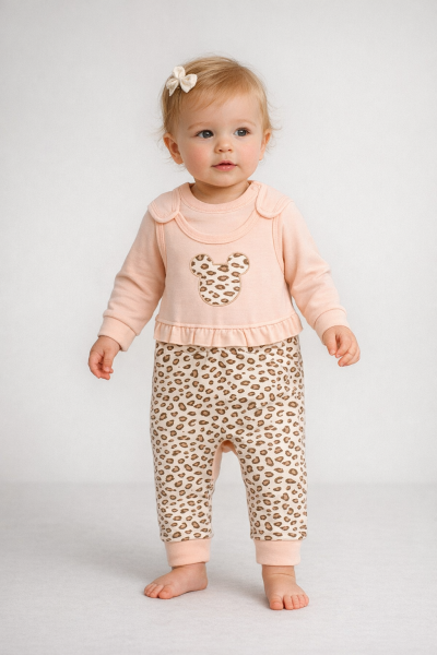 BABYCAN Salopetă 6–12 luni cu imprimeu leopard A25