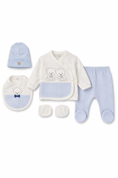 SET URSULET DE PLUȘ BABYİM 0-3 LUNI, 5 PIESE, PENTRU NOU-NĂSCUT A25