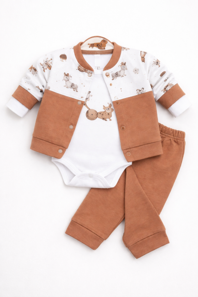 SET 3 PIESE CU GLUCĂ URSULEȚ BABYIM 3/9 LUNI A33