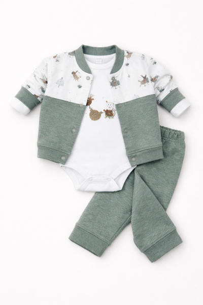 SET 3 PIESE CU GLUCĂ URSULEȚ BABYIM 3/9 LUNI A33