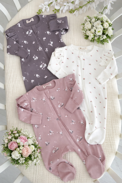 SALOPĂ BYMURAT 0-3 LUNI CU MODELE FLORALE A22