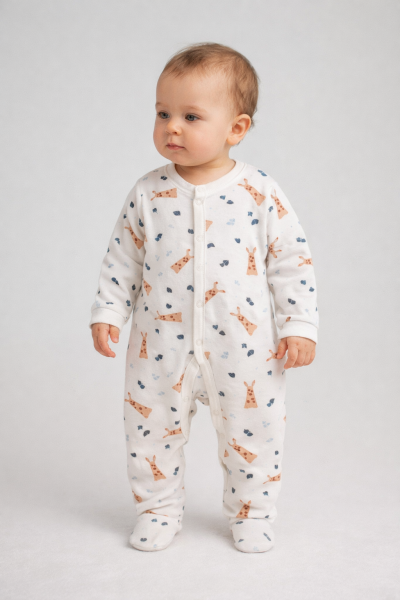 SALOPĂ BYMURAT CU IMPRIMEU DE IEPURI 3/9 LUNI A20