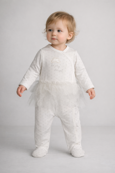 Salopetă din tul cu buline, BYMURAT, 3/9 luni A25