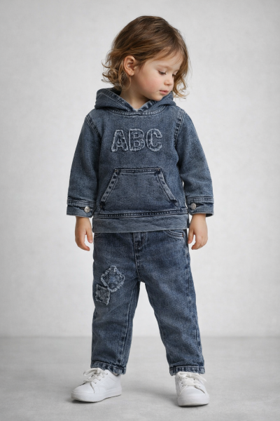 Costum BYMURAT ABC DENIM din două piese, 9/24 luni A45