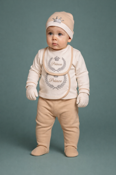 SET PAPION CU NASTURI SERDE BABY 0-3 LUNI A21