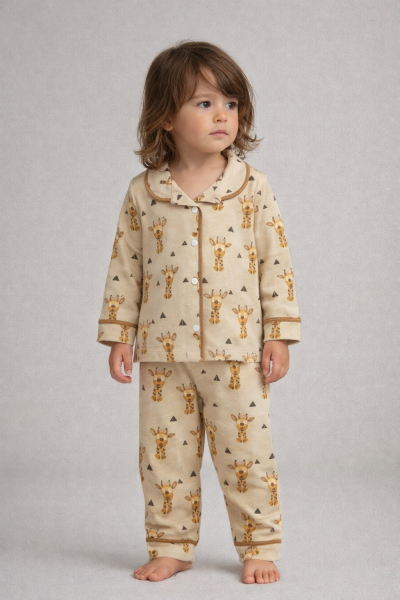 SET DE PIJAMA BYMURAT CU IMPRIMEU DE GIRAFĂ 9/24 LUNI A25