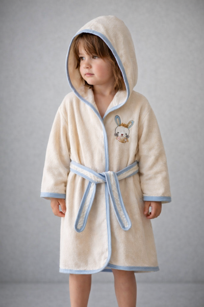 Ramel Halat de Baie pentru Copii 1–4 Ani, cu Iepuraș Brodat A47