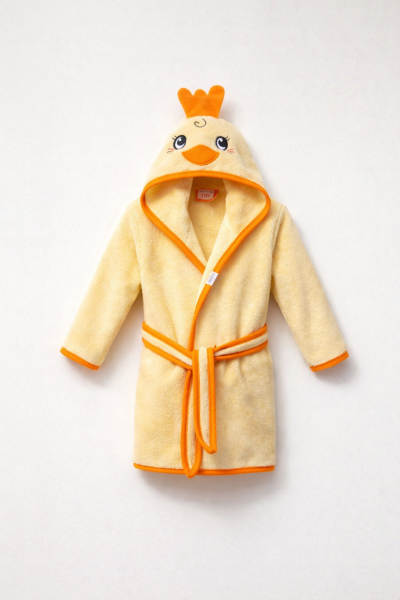 Ramel Halat de Baie pentru Copii 1–4 Ani, cu Pui Brodat A54