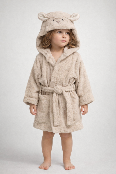 Bebekevi Halat de Baie pentru Copii 4 Ani, cu Oiță Brodată A47