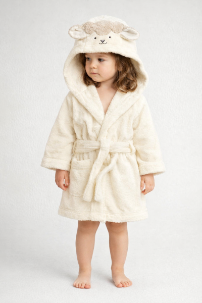 Bebekevi Halat de Baie pentru Copii 4 Ani, cu Oiță Brodată A47