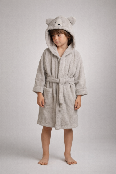 Bebekevi Halat de Baie pentru Copii 7 Ani, cu Urs Brodat A47