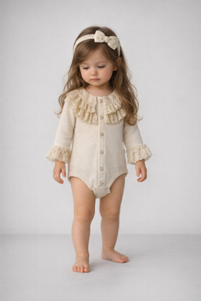 Mymio Body pentru Bebeluși 3–12 Luni, cu Nasturi și Tul A55