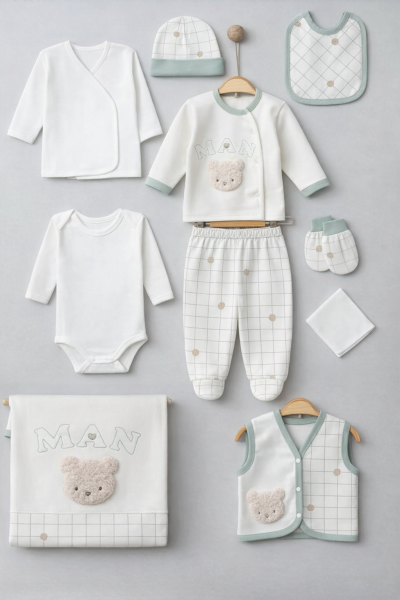 Gaye Set 10 Piese pentru Bebeluși 0–3 Luni, cu Ursuleț A95