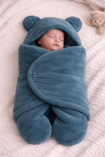 Bebecix Sac de Înfășat cu Picioare pentru Bebeluși 0–6 Luni, din Welsoft, cu Model Iepuraș A54