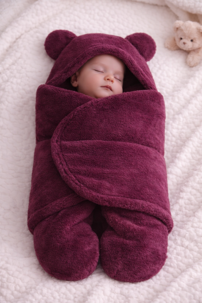 Bebecix Sac de Înfășat cu Picioare pentru Bebeluși 0–6 Luni, din Welsoft, cu Model Iepuraș A54