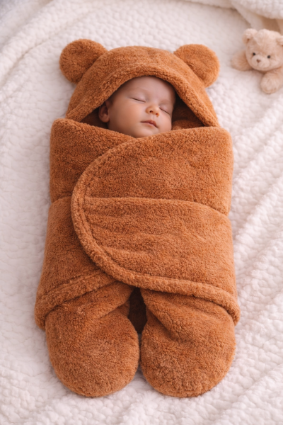 Bebecix Sac de Înfășat cu Picioare pentru Bebeluși 0–6 Luni, din Welsoft, cu Model Iepuraș A54