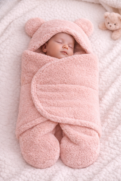 Bebecix Sac de Înfășat cu Picioare pentru Bebeluși 0–6 Luni, din Welsoft, cu Model Iepuraș A54