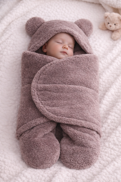 Bebecix Sac de Înfășat cu Picioare pentru Bebeluși 0–6 Luni, din Welsoft, cu Model Iepuraș A54