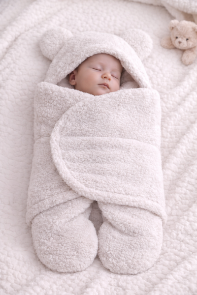 Bebecix Sac de Înfășat cu Picioare pentru Bebeluși 0–6 Luni, din Welsoft, cu Model Iepuraș A54