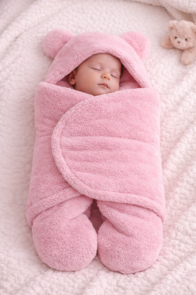 Bebecix Sac de Înfășat cu Picioare pentru Bebeluși 0–6 Luni, din Welsoft, cu Model Iepuraș A54