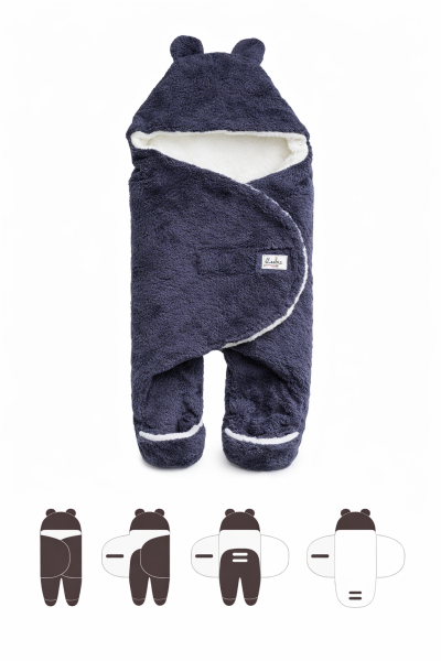 Bebecix Sac de Înfășat cu Picioare pentru Bebeluși 0–6 Luni, din Welsoft, cu Model Iepuraș A54