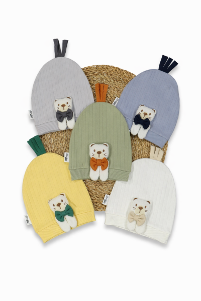 Kayra Căciuliță pentru Bebeluși 0–12 Luni, cu Model Urs și Imprimeu A9