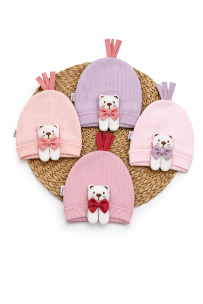 Kayra Căciuliță pentru Bebeluși 0–12 Luni, cu Model Urs și Imprimeu A9