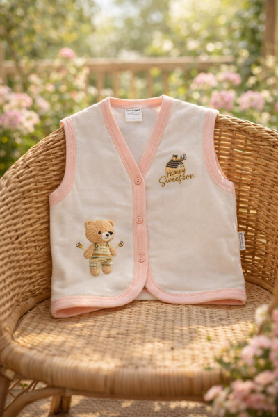 Elbebek Vestă pentru Copii 2–4 Ani, cu Inscripția „Honey Season” A12