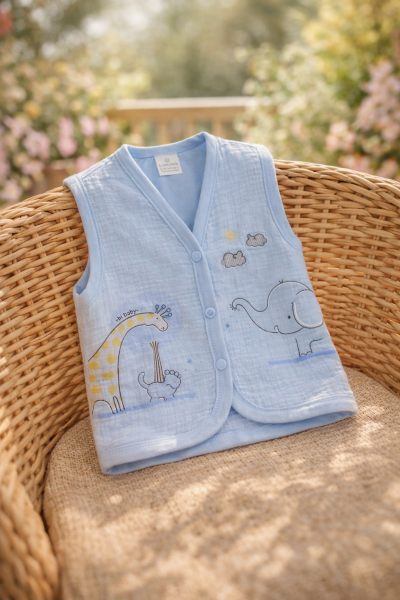 Elbebek Vestă pentru Bebeluși 6–12 Luni, cu Girafă și Elefant A12