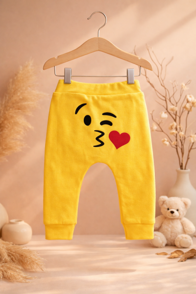 Cantaz Pantaloni pentru Bebeluși 3–12 Luni, cu Imprimeu Emoji A10