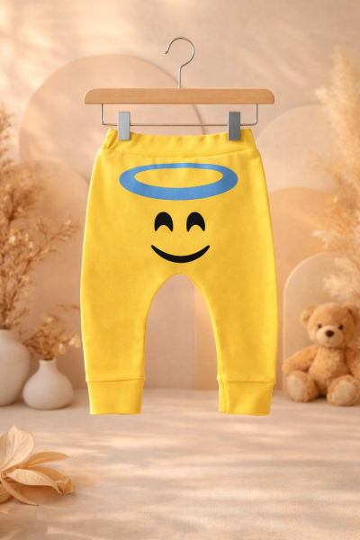 Cantaz Pantaloni pentru Bebeluși 3–12 Luni, cu Imprimeu Emoji A10